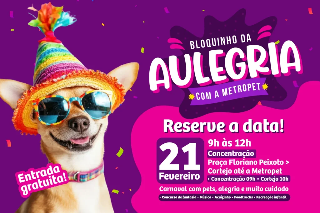 Carnaval Metropet BH: diversão, cuidado e boas experiências para toda a família